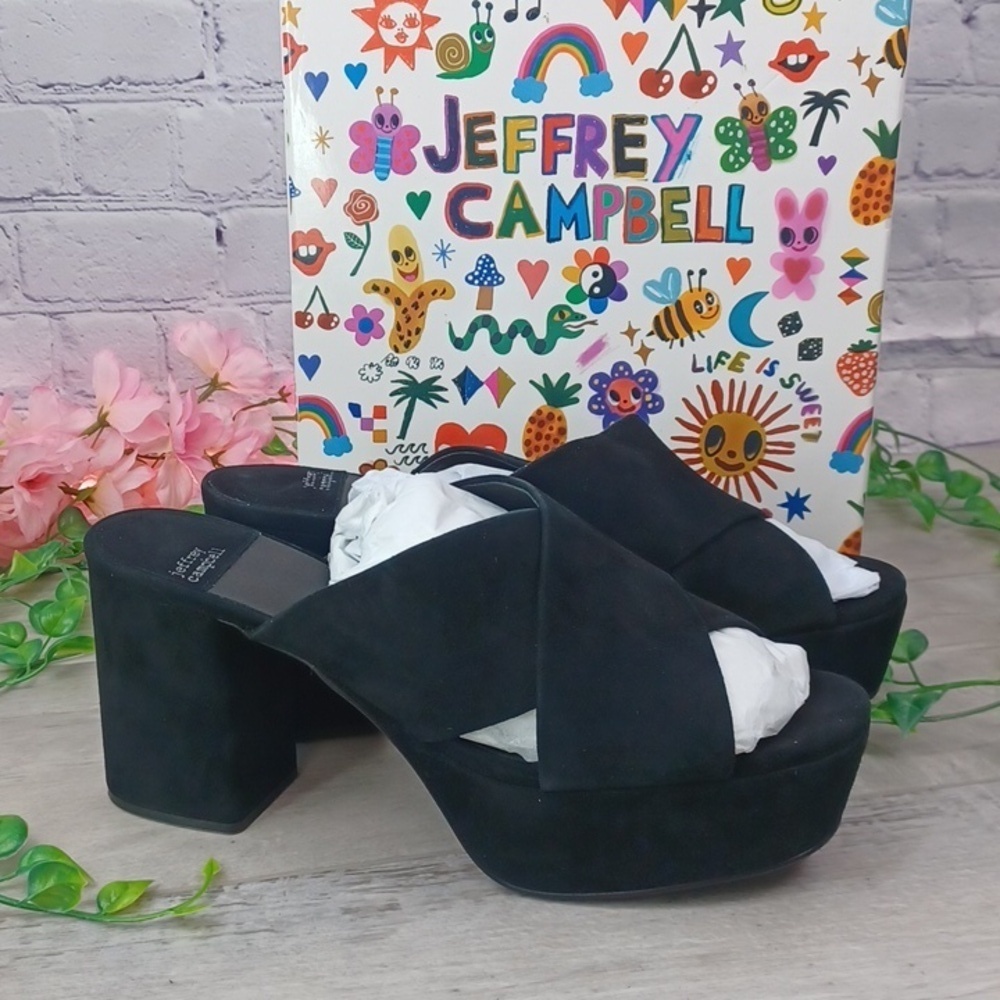 Jeffrey Campbell Women's Coerce High Block Heel Platform Slide Sandals NIB